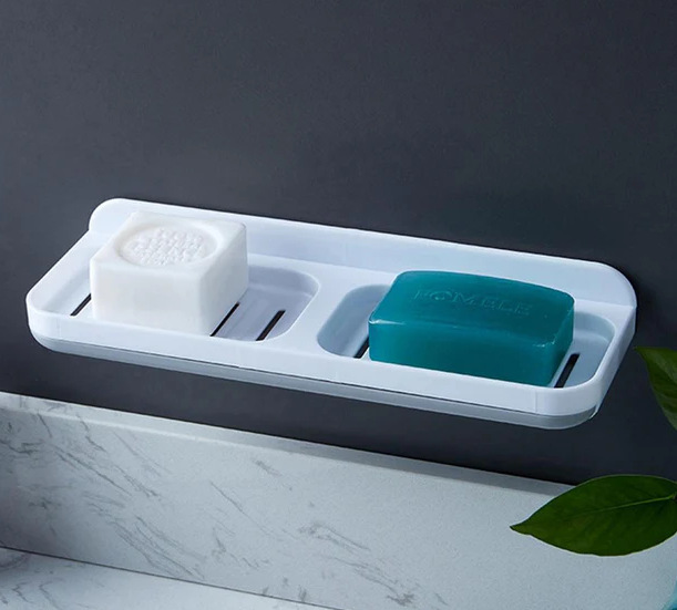 YoHyien Porte Savon Céramique Marbre - Antidérapant Salle De Bain Et Cuisine (Gris)