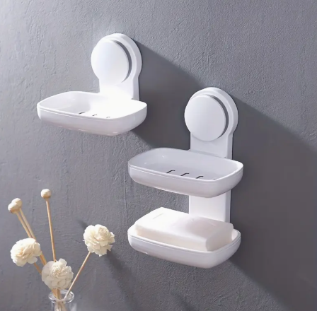 Porte-savon ventouse ovale sans perçage pour salle de bain