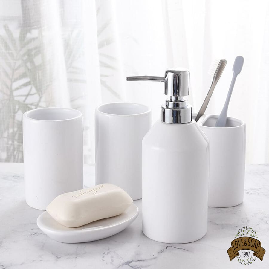 Ensemble d'accessoires de salle de bain en résine grise 3 pièces